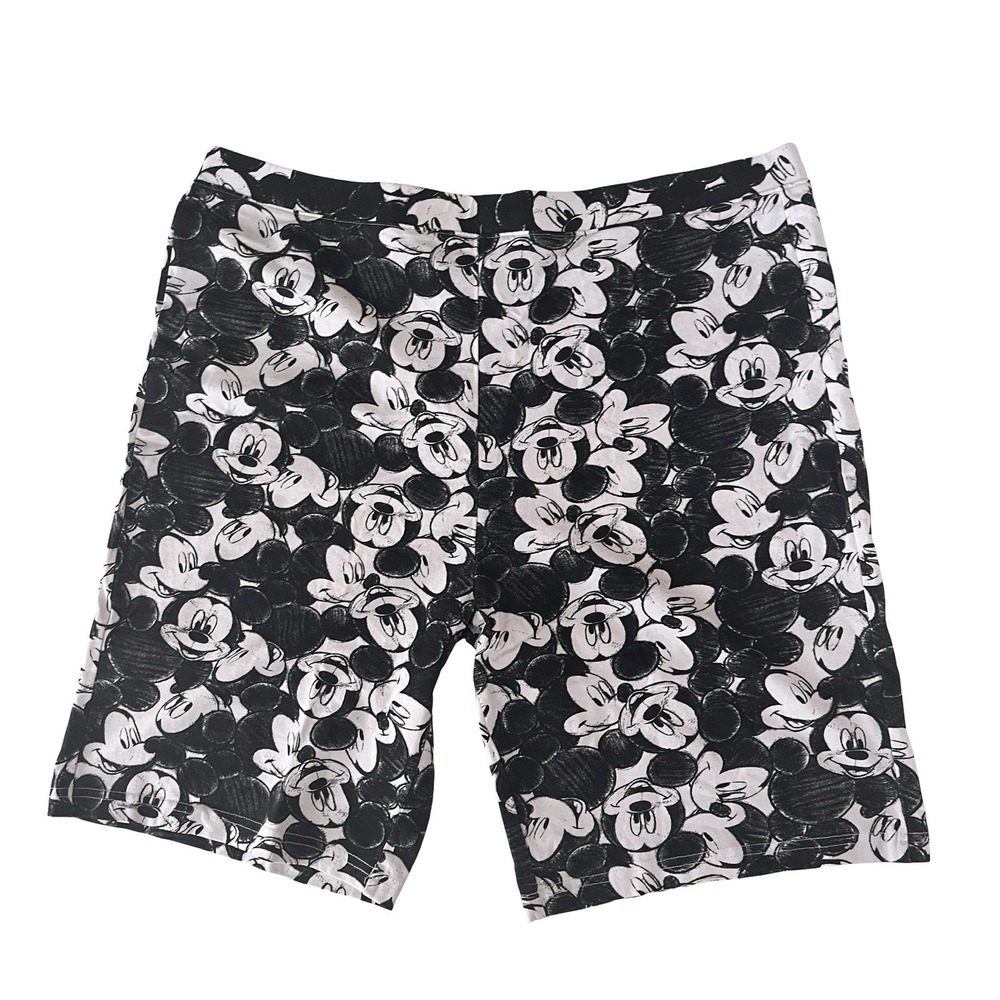 Disney Mickey Mouse Women's Size XL Bike Shorts 95% Cotton Stretchy Sketch